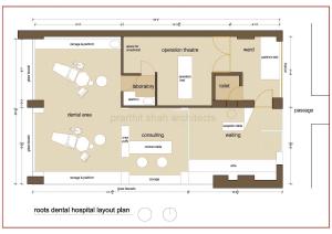 Roots dental office plan by Prarthit Shah Architects Rajkot 